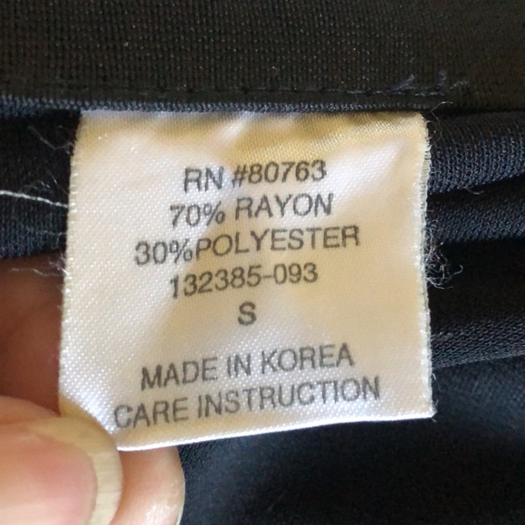 MODA INTL Black pull on pants romantic goth witchy rayon Business casual Office - Picture 3 of 6